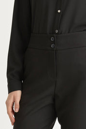 Black Carrot Basic Viscose Pants with Elastic Waist
