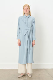 Asymmetrical Tunic with Stone Details - Light Blue