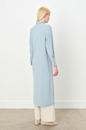 Asymmetrical Tunic with Stone Details - Light Blue