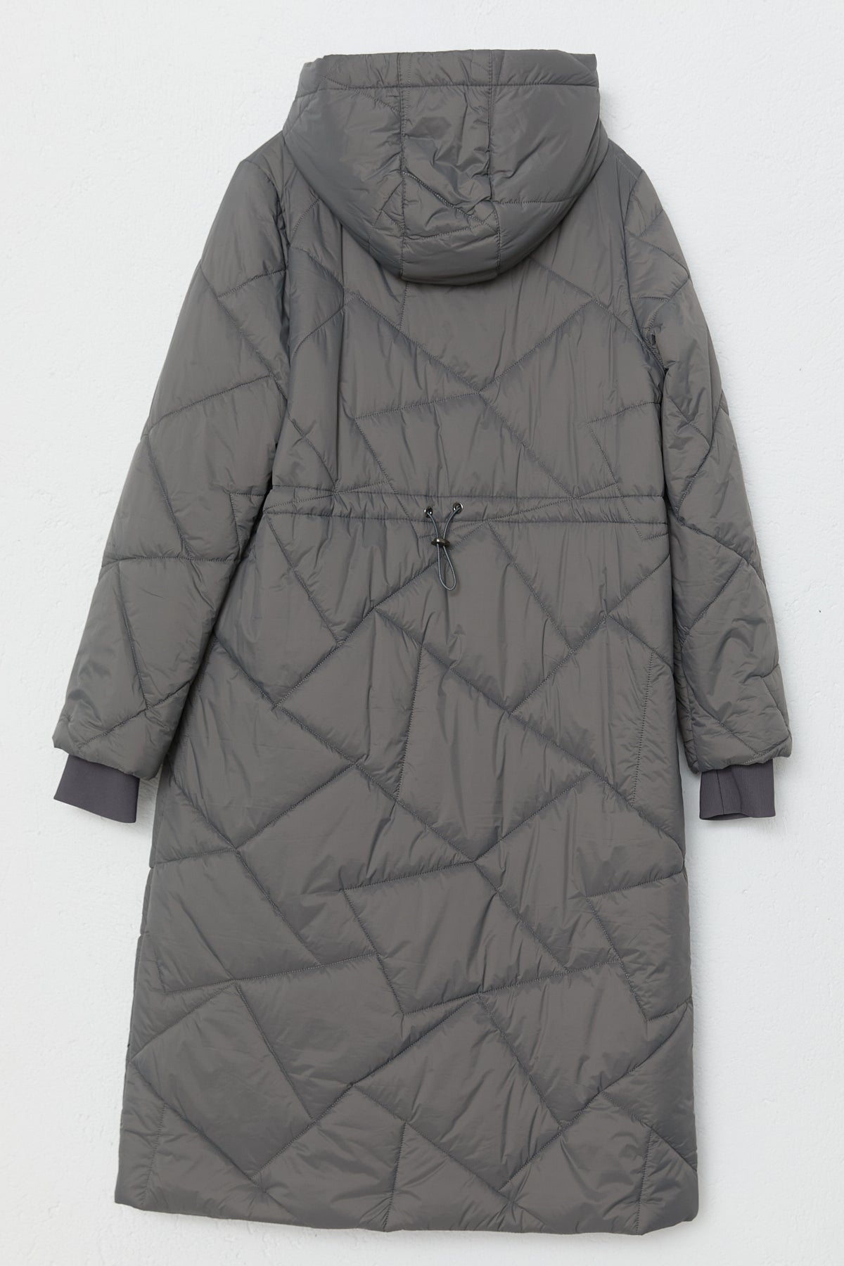 Quilted Astronaut Collar Coat - Dark Gray