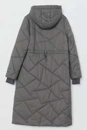 Quilted Astronaut Collar Coat - Dark Gray