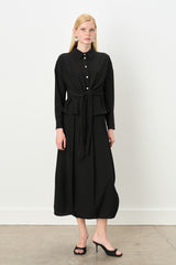 Tie-Up Crop Shirt - Black