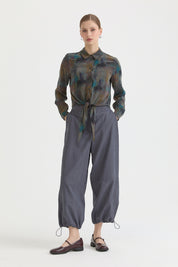 Tied Cupra Crop Lyocell Shirt - Indigo