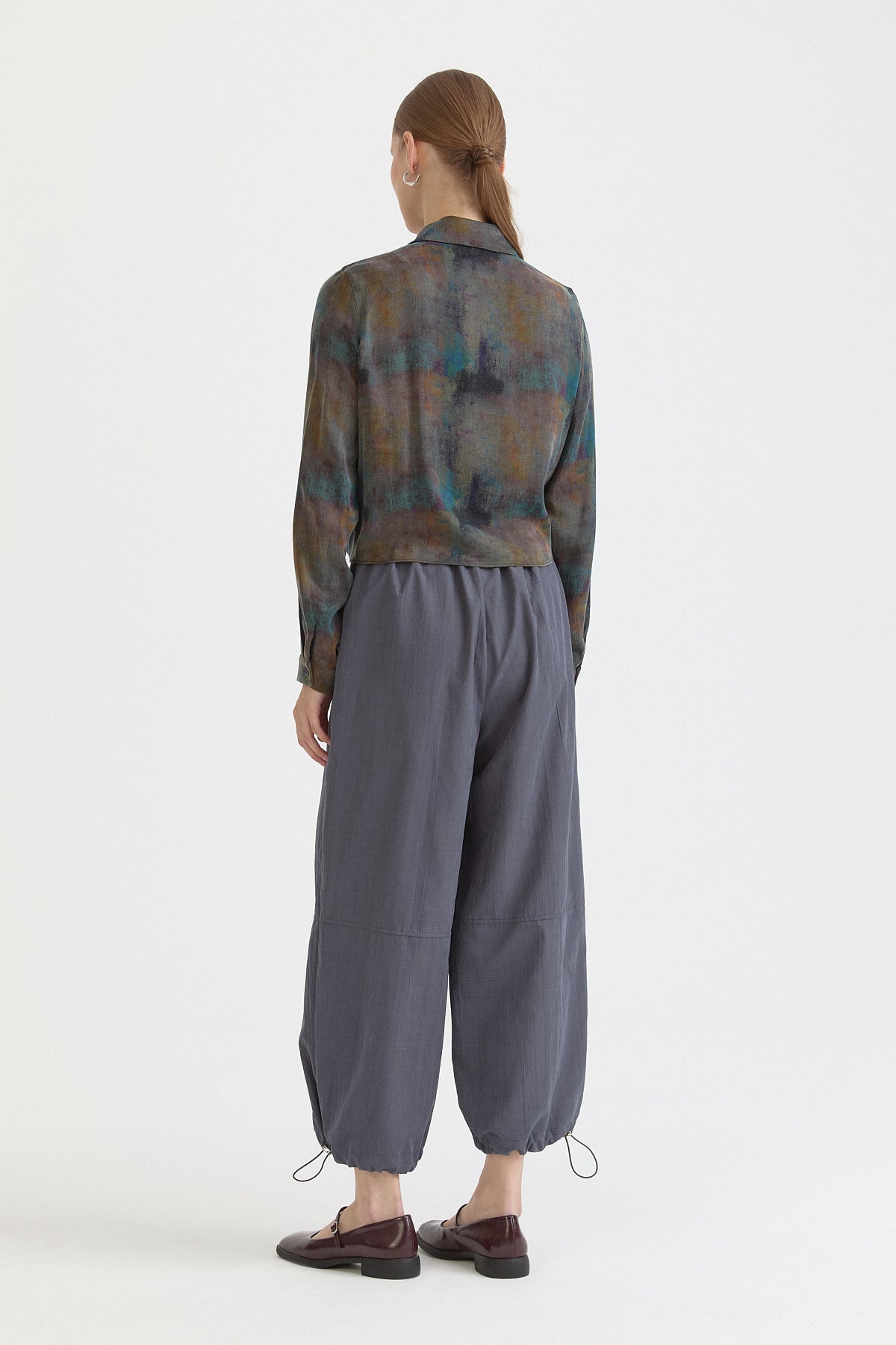Tied Cupra Crop Lyocell Shirt - Indigo