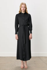 Balloon Sleeve Crash Dress - Black