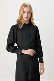 Balloon Sleeve Crash Dress - Black