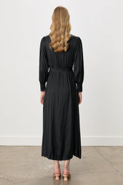 Balloon Sleeve Crash Dress - Black