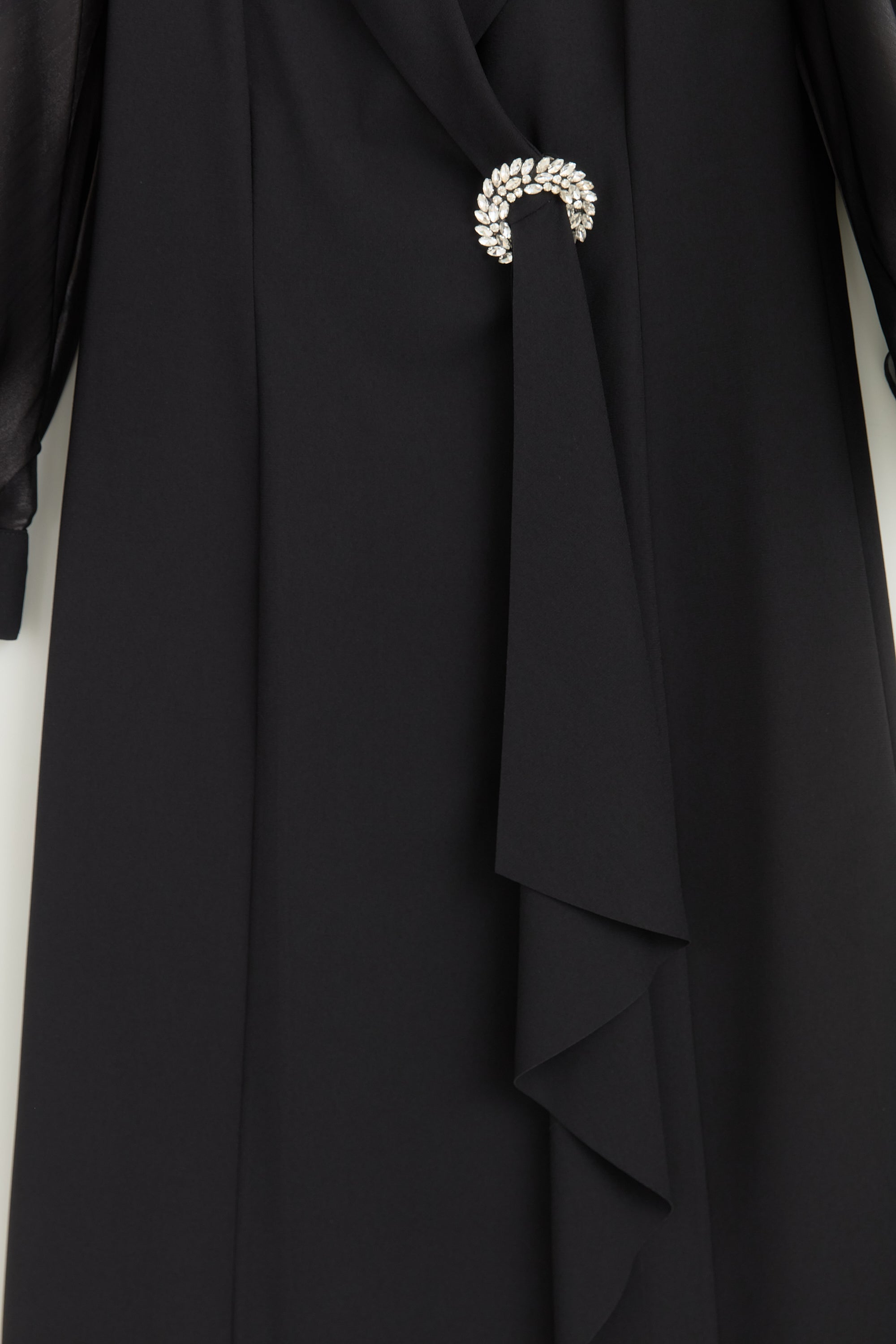 Balon Kollu Şık Kaftan Takım - Siyah