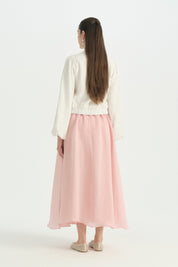 Balloon Sleeve Viscose Crop Shirt - Ecru