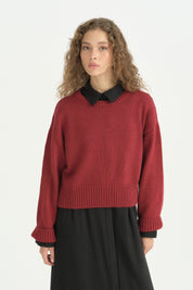 Basic Crop Kazak - Bordo