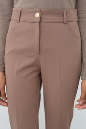 Basic Dar Paça Pantolon - Vizon