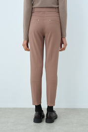 Basic Dar Paça Pantolon - Vizon