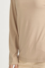 Basic Örme rayon karışımlı Bluz - Bej