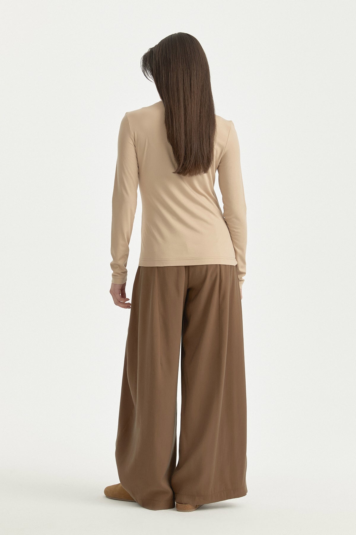 Basic Örme rayon karışımlı Bluz - Bej
