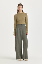 Basic Örme rayon karışımlı Bluz - Haki