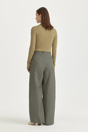 Basic Örme rayon karışımlı Bluz - Haki