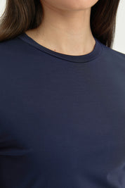 Basic Örme rayon karışımlı Bluz - Lacivert