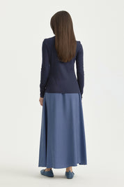 Basic Örme rayon karışımlı Bluz - Lacivert