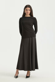 Basic Örme rayon karışımlı Bluz - Siyah