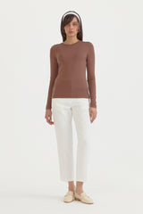 Basic Örme rayon karışımlı Bluz - Kahve