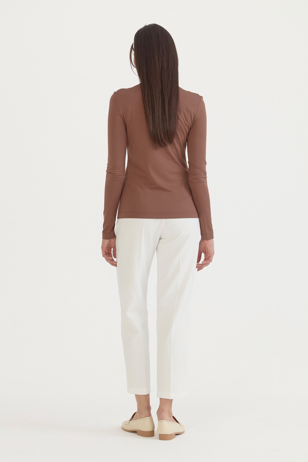 Basic Örme rayon karışımlı Bluz - Kahve