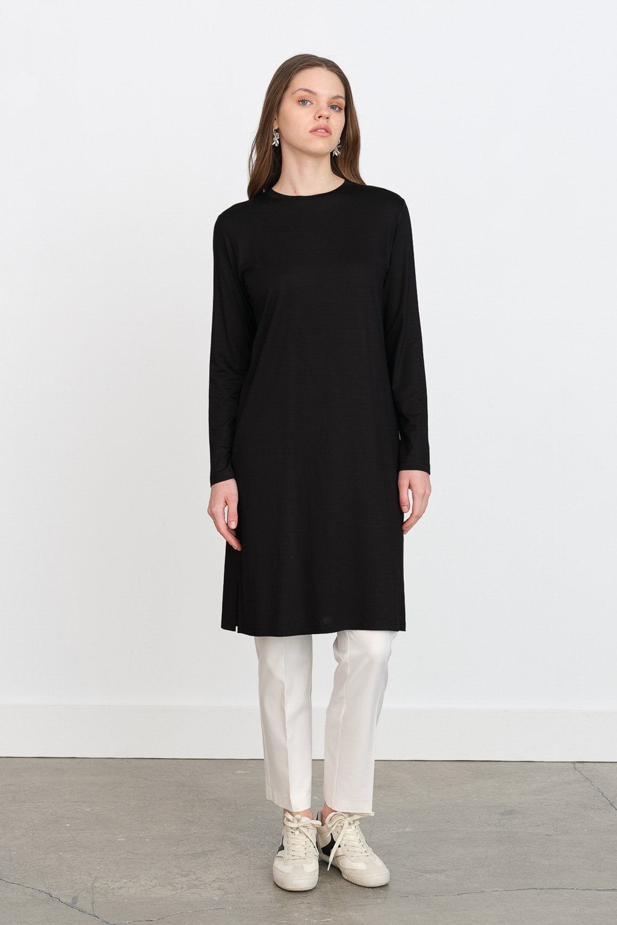 Basic Penye Tunik - Siyah