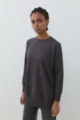 Basic Knit Tunic - Dark Gray