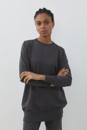 Basic Knit Tunic - Dark Gray