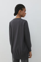 Basic Knit Tunic - Dark Gray