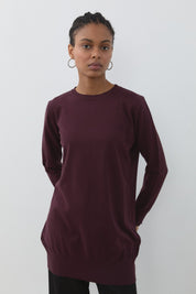Basic Triko Tunik - Mürdüm