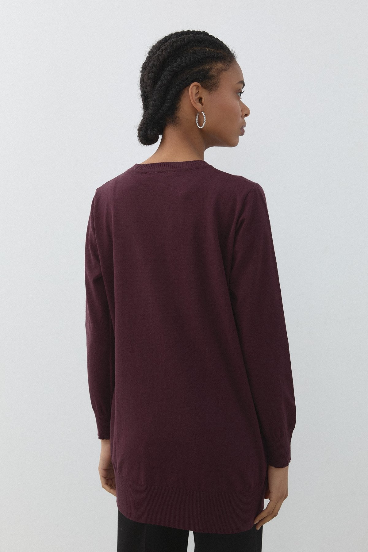 Basic Triko Tunik - Mürdüm