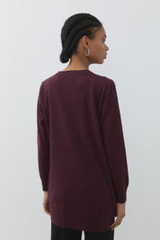 Basic Triko Tunik - Mürdüm