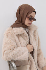 Bebe Yaka Suni Kürk Kaban - Bej