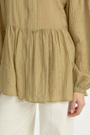 Ruched Waist Viscose Tunic - Olive