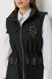 Gathered Waist Vest - Black