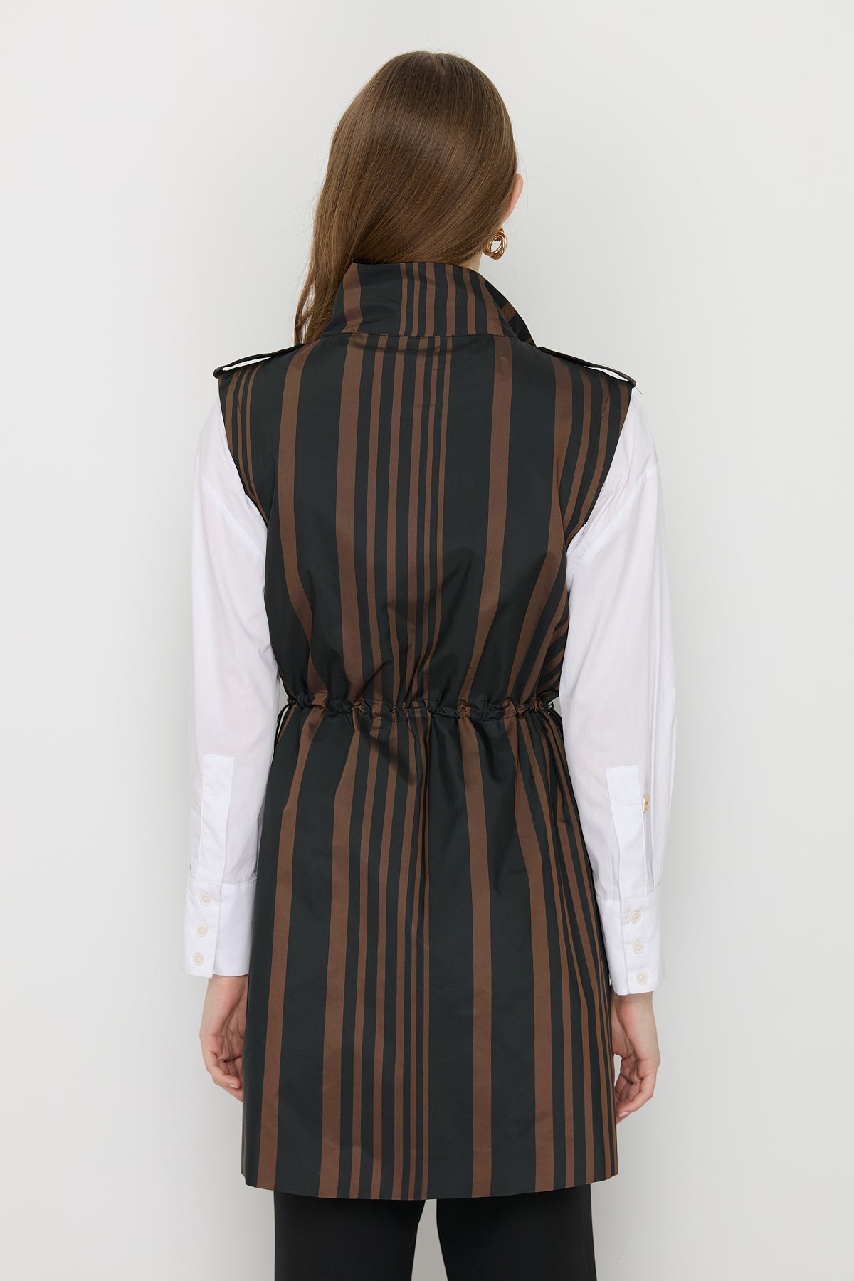 Gathered Waist Vest - Black