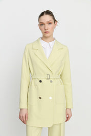 Beli Kuşaklı Blazer Ceket - Fıstık Yeşili