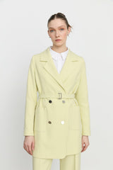 Belted Blazer Jacket - Pistachio Green