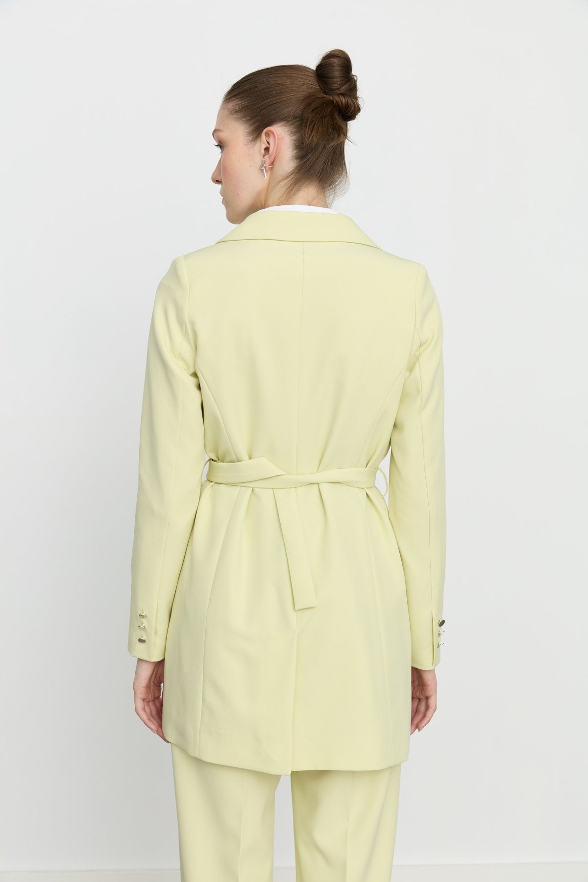Belted Blazer Jacket - Pistachio Green