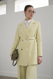 Belted Blazer Jacket - Pistachio Green