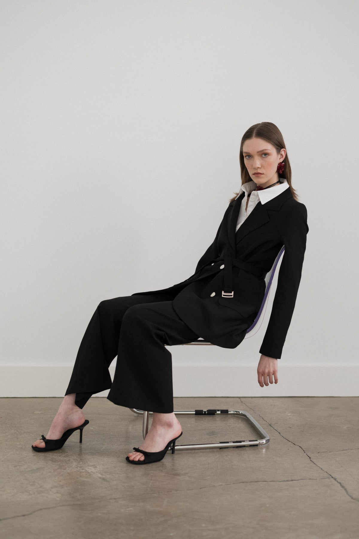 Beli Kuşaklı Blazer Ceket - Siyah