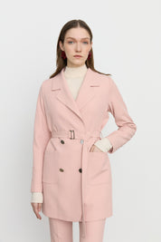 Beli Kuşaklı Blazer Ceket - Somon
