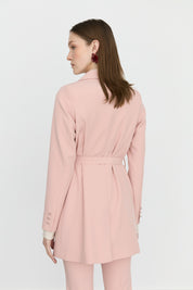 Beli Kuşaklı Blazer Ceket - Somon