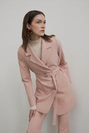 Beli Kuşaklı Blazer Ceket - Somon