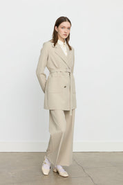 Belted Blazer Jacket - Stone