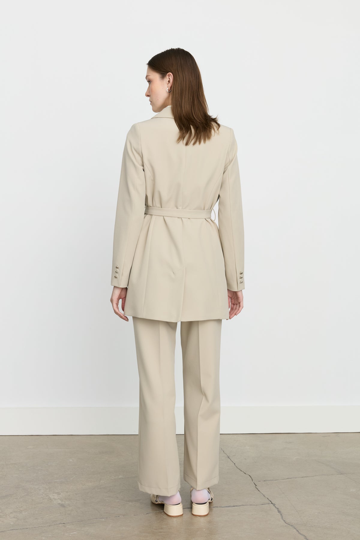 Belted Blazer Jacket - Stone