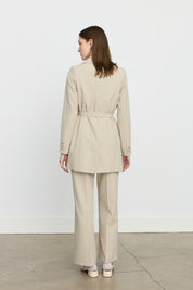 Belted Blazer Jacket - Stone