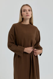 Belted Modal Dress - Light Brown
