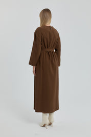Belted Modal Dress - Light Brown