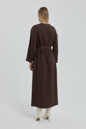 Modal Dress with Belt - Coffee